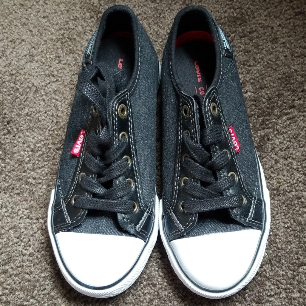 Kids black denim Levi shoes